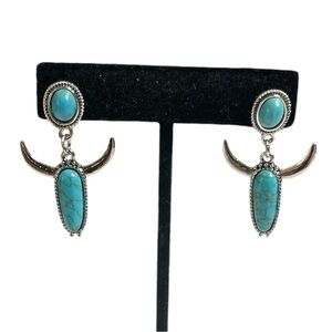 NWT 3 for $20 Silver & Turquoise‎ Steer Head Western Earrings “you pick 3”